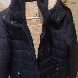 Abercrombie Navy Jacket with Cream Lining